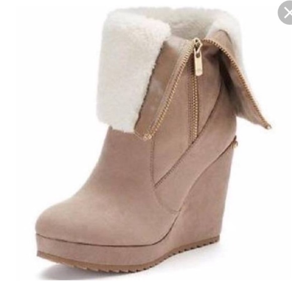 Kasia Juicy couture fold over wedge boots - Picture 1 of 9